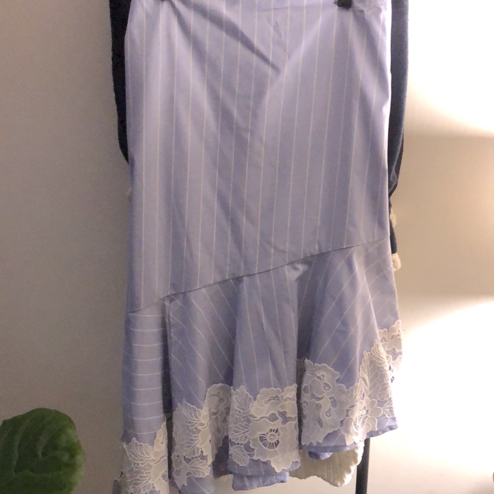 Pinstripe pencil skirt with mermaid fantail bottom